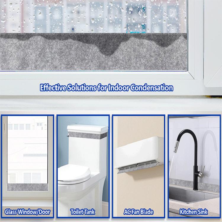 3pcs Windows Self-Adhesive Anti-Condensation Water Absorption Strips Moisture Absorption Felt Strips For Bedroom Bathroom