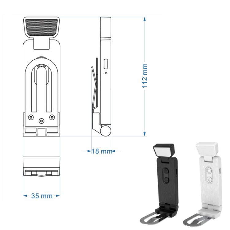 Mini USB Portable Bookmark Lamp Clip-on LED Eye-protection Desk Lamp, Color: 200mAh Black