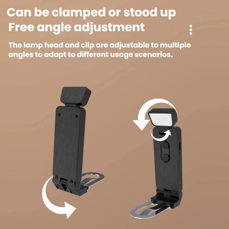Mini USB Portable Bookmark Lamp Clip-on LED Eye-protection Desk Lamp, Color: 200mAh Black