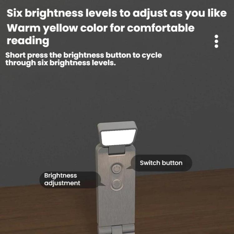 Mini USB Portable Bookmark Lamp Clip-on LED Eye-protection Desk Lamp, Color: 200mAh White