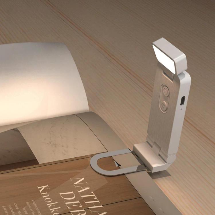 Mini USB Portable Bookmark Lamp Clip-on LED Eye-protection Desk Lamp, Color: 200mAh White