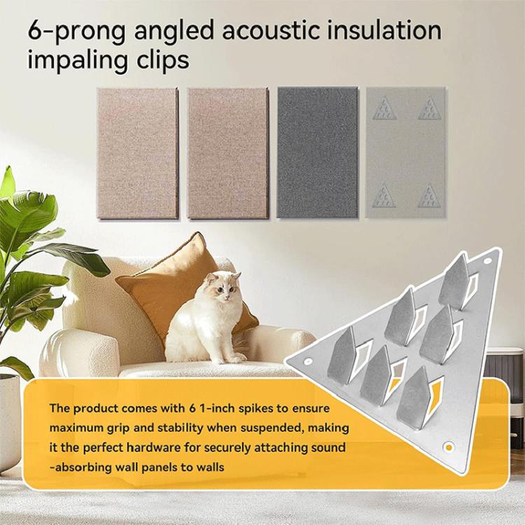 12pcs Push-In Acoustic Panel Clamp Triangle Base For Acoustic Panel Installation