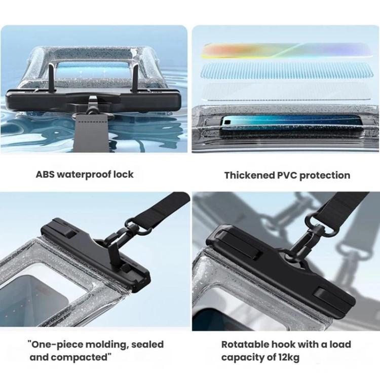 IPX8 Waterproof Phone Case Floating Touchscreen Pouch for Swimming Rafting Glitter