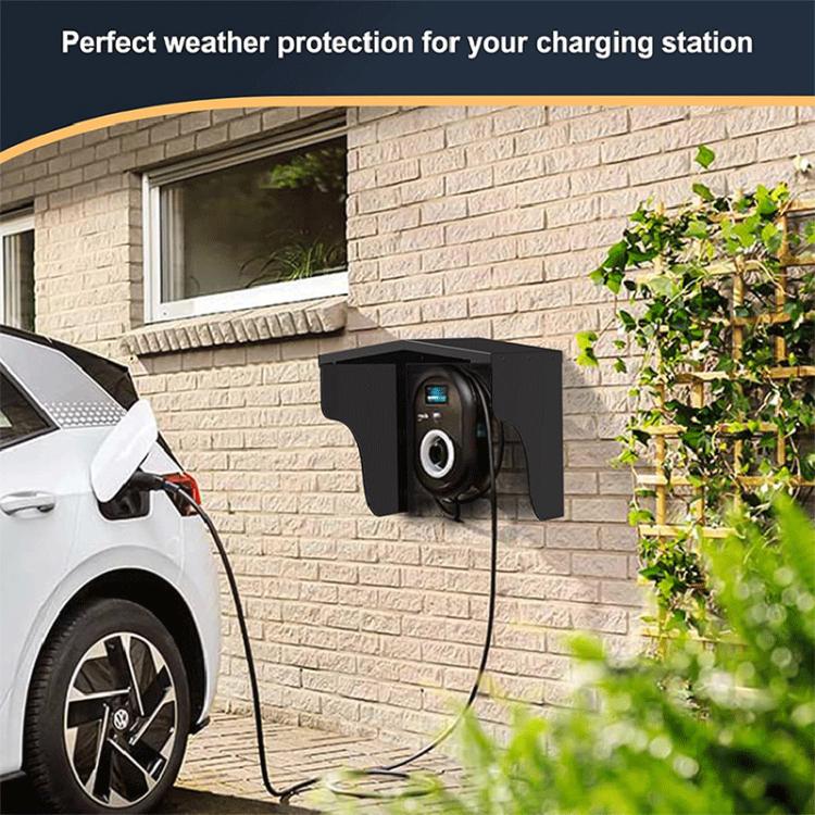 Wall-Mounted Charging Pile Rain Cover Universal Protection Kit For Charging Stations - Black