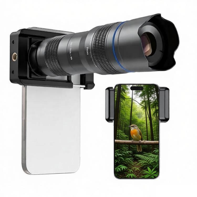 APEXEL Universal All-Metal 20-40x Telephoto Zoom Lens for Smartphones HD Phone Telescope for Moon & Concert Photography - Black
