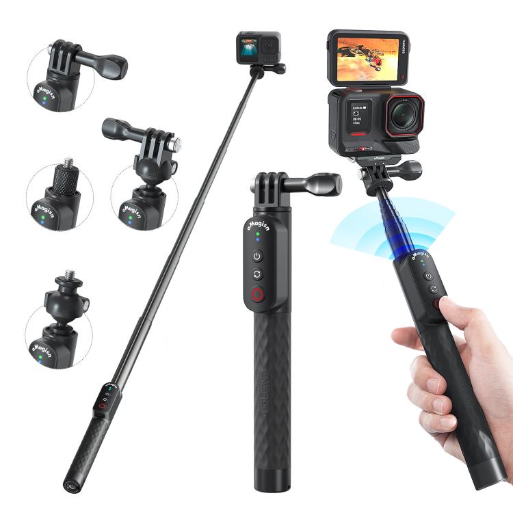 AMagisn Selfie Stick With Remote For Action Cameras & Smartphones, 5.1 Bluetooth, Extendable To 40in, Spec: 1/4 Inch