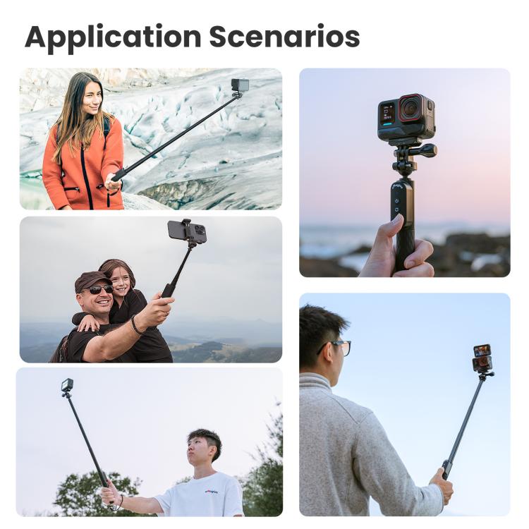 AMagisn Selfie Stick With Remote For Action Cameras & Smartphones, 5.1 Bluetooth, Extendable To 40in, Spec: Ballhead Claw