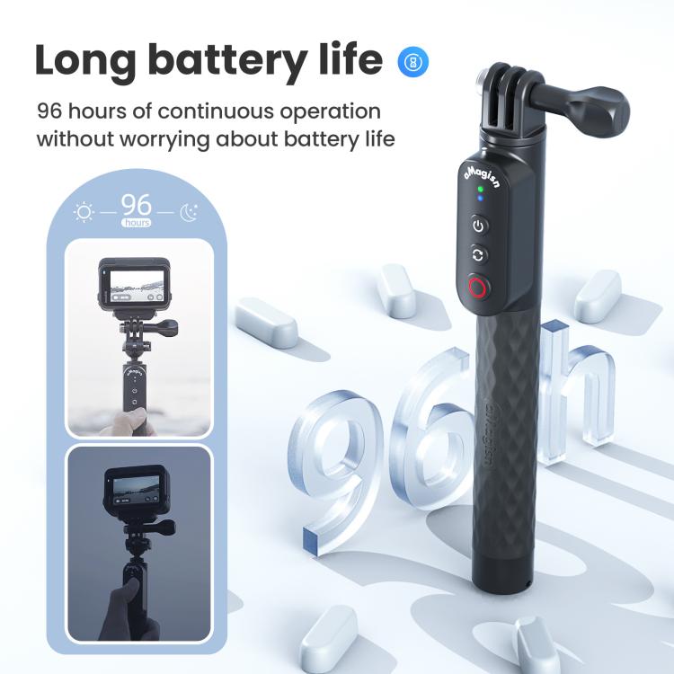 AMagisn Selfie Stick With Remote For Action Cameras & Smartphones, 5.1 Bluetooth, Extendable To 40in, Spec: Ballhead 1/4 Inch