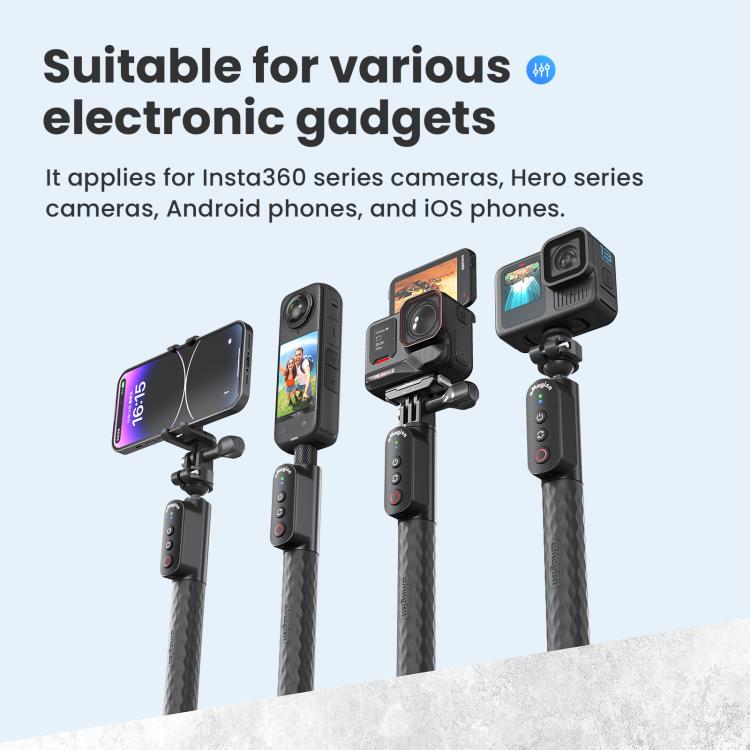 AMagisn Selfie Stick With Remote For Action Cameras & Smartphones, 5.1 Bluetooth, Extendable To 40in, Spec: Claw