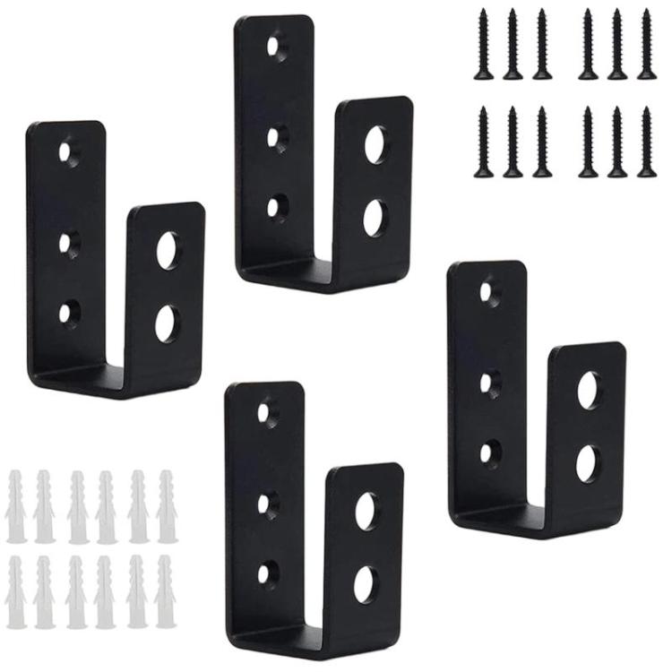 4pcs Open U-Shaped Door Bar Reinforcement Bracket Door Security Barrier Bracket
