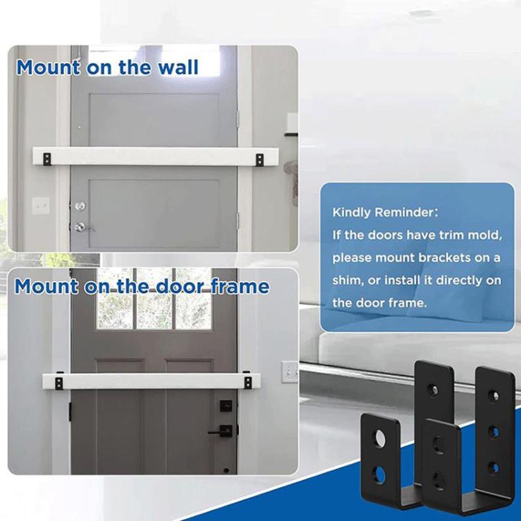 2pcs Open U-Shaped Door Bar Reinforcement Bracket Door Security Barrier Bracket