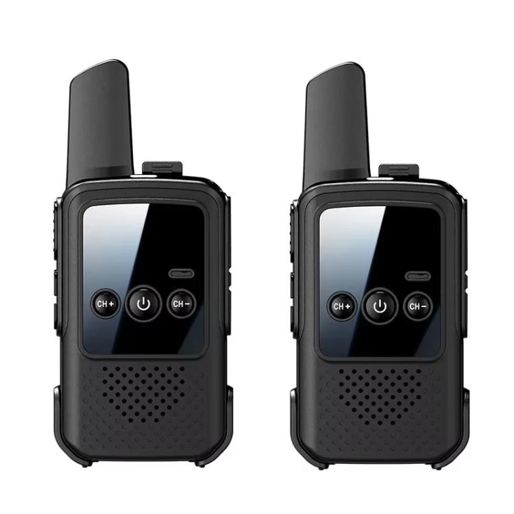 2pcs Mini Wireless Long Range Parent Child Walkie Talkie, EU Plug  - Black