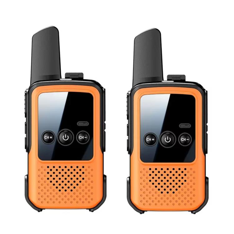 2pcs Mini Wireless Long Range Parent Child Walkie Talkie, AU Plug - Orange