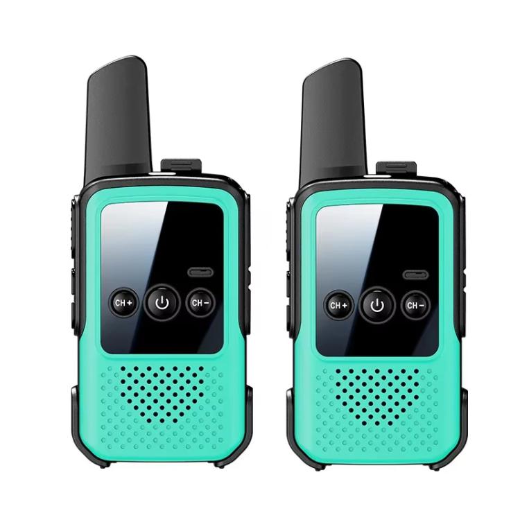 2pcs Mini Wireless Long Range Parent Child Walkie Talkie, AU Plug  - Green
