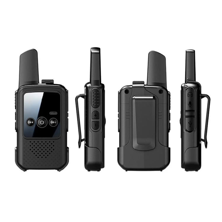 2pcs Mini Wireless Long Range Parent Child Walkie Talkie, US Plug - Green