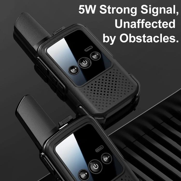 2pcs Mini Wireless Long Range Parent Child Walkie Talkie, EU Plug  - Orange