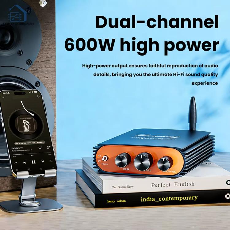 Sienwiny YS-KL5 Bluetooth 5.3 Dual-Channel TPA3255 Chip 600W High-Power HiFi Digital Amplifier EU Plug