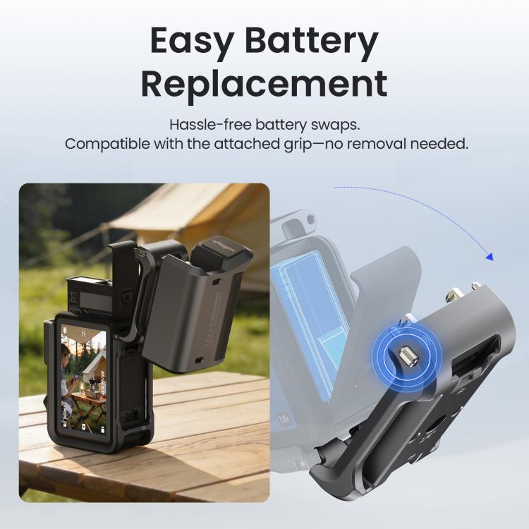 For DJI OSMO Action 5 Pro /4/3 aMagisn Metal Camera Cage2.0 Quick Release Protective Frame with Silicone Lens Cap - Black