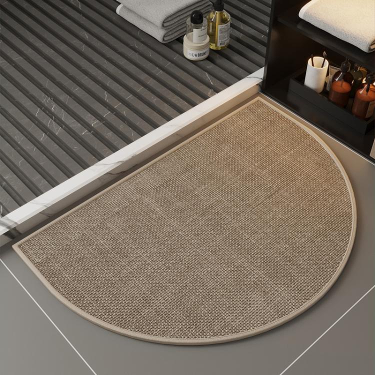 Simple Linen Water-Absorbent Floor Mat For Bathroom Dirty-Resistant Anti-Slip Bath Mat, Size: 45 x 70cm