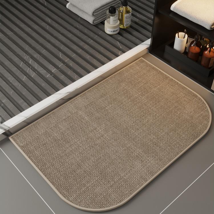 Simple Linen Water-Absorbent Floor Mat For Bathroom Dirty-Resistant Anti-Slip Bath Mat, Size: 50 x 80cm