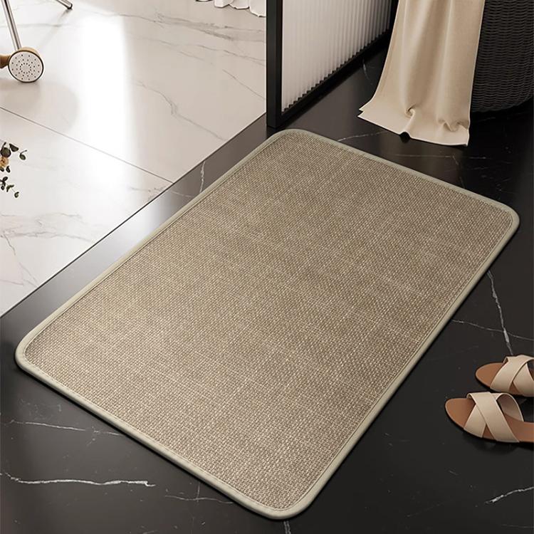 Simple Linen Water-Absorbent Floor Mat For Bathroom Dirty-Resistant Anti-Slip Bath Mat, Size: 60 x 90cm
