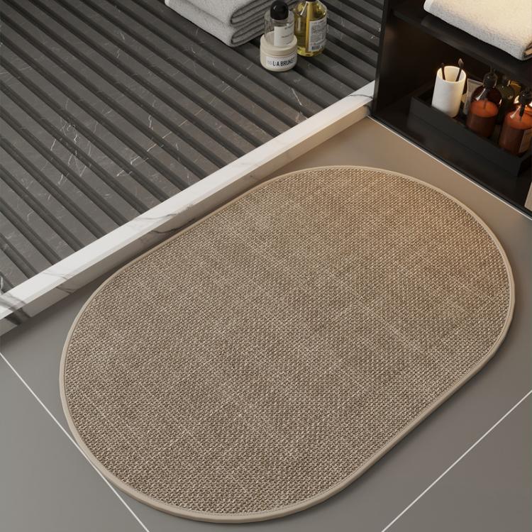 Simple Linen Water-Absorbent Floor Mat For Bathroom Dirty-Resistant Anti-Slip Bath Mat, Size: 30 x 40cm