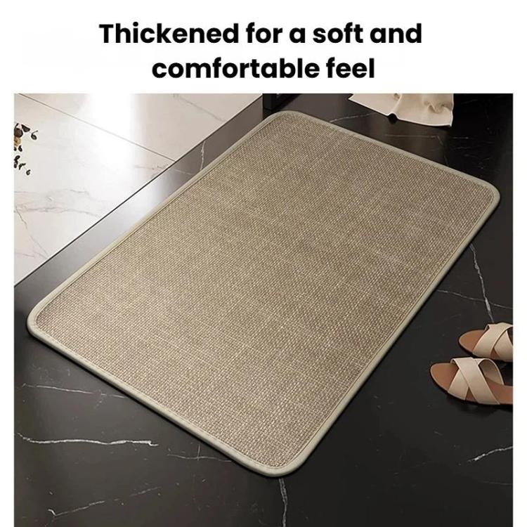 Simple Linen Water-Absorbent Floor Mat For Bathroom Dirty-Resistant Anti-Slip Bath Mat, Size: 60 x 90cm