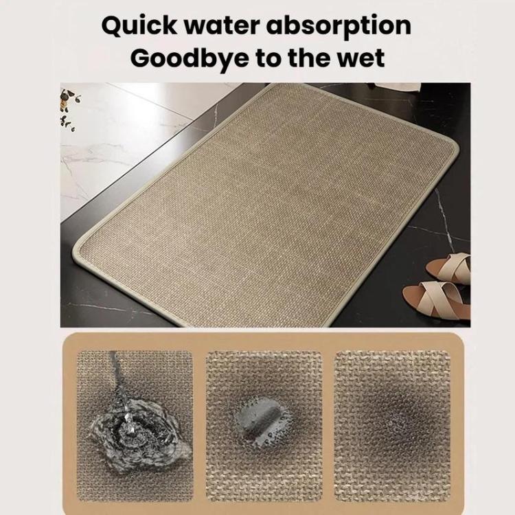 Simple Linen Water-Absorbent Floor Mat For Bathroom Dirty-Resistant Anti-Slip Bath Mat, Size: 45 x 70cm