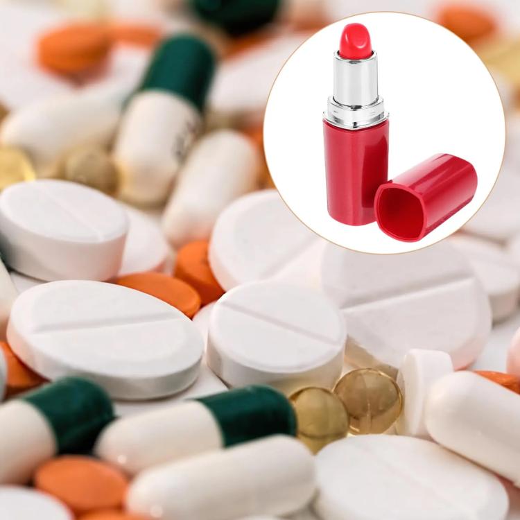 Disguised Lipstick Pillbox Portable Mini Storage Box - Random Color Delivery