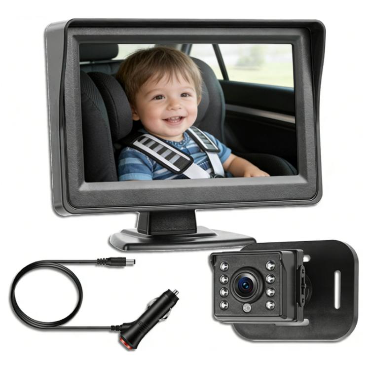 4.3 Inch 480P In-Car IPS Screen Baby Stroller Rear Seat Monitor - One-to-One Set