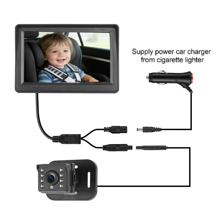 4.3 Inch 480P In-Car IPS Screen Baby Stroller Rear Seat Monitor - One-to-One Set
