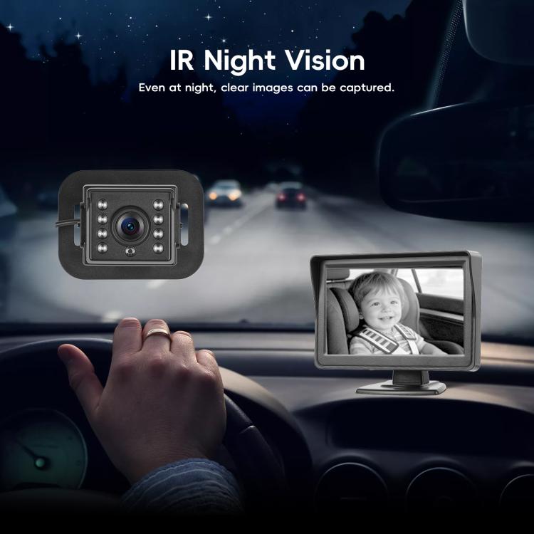 4.3 Inch 480P In-Car IPS Screen Baby Stroller Rear Seat Monitor - One-to-One Set