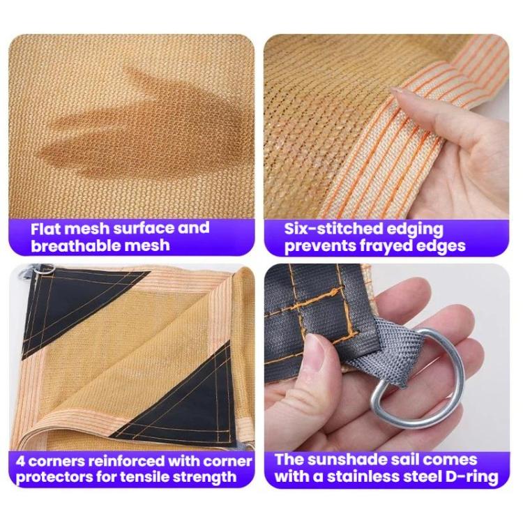 2x4m Outdoor Edged Sunshade Sail Patio Corner Reinforced Sun Protection Net