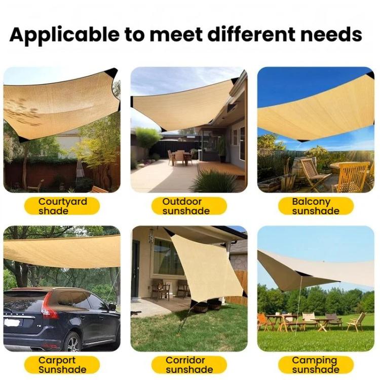 5x5m Outdoor Edged Sunshade Sail Patio Corner Reinforced Sun Protection Net