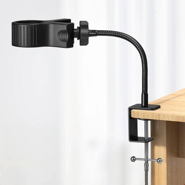 20cm U11 Flexible Hose Desk Clamp Mount Hands-Free Multi-Purpose Holder for Hair Dryer, Mini Fan, Flashlight, and Microphone