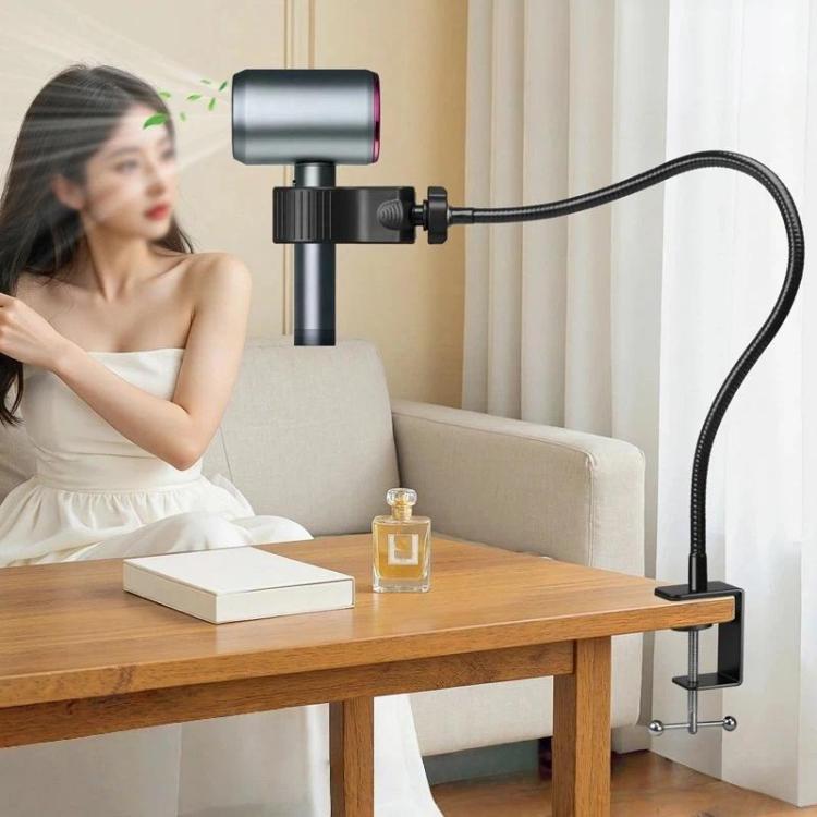 20cm U10 Flexible Hose Desk Clamp Mount Hands-Free Multi-Purpose Holder for Hair Dryer, Mini Fan, Flashlight, and Microphone