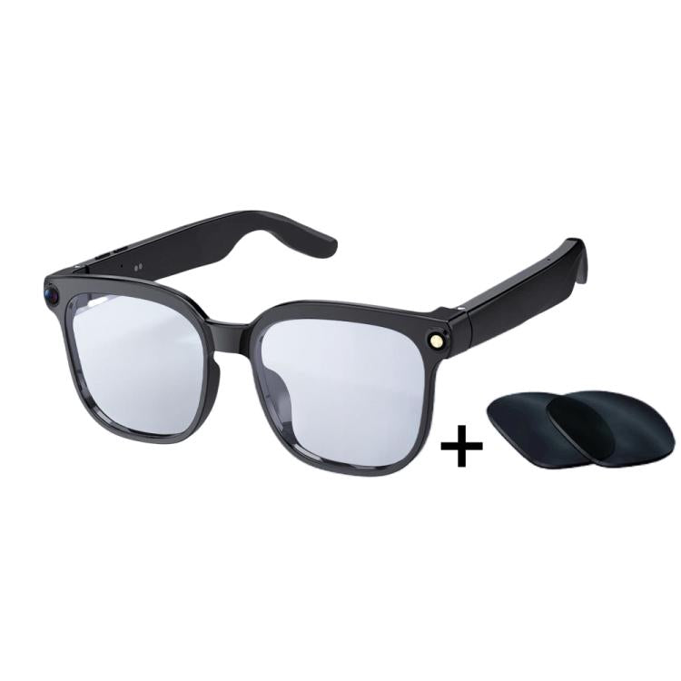 M02S Smart Glasses with 8MP HD Camera, 1080P Video, AI Voice Assistant, Recording, Translation Transparent+Sunglasses