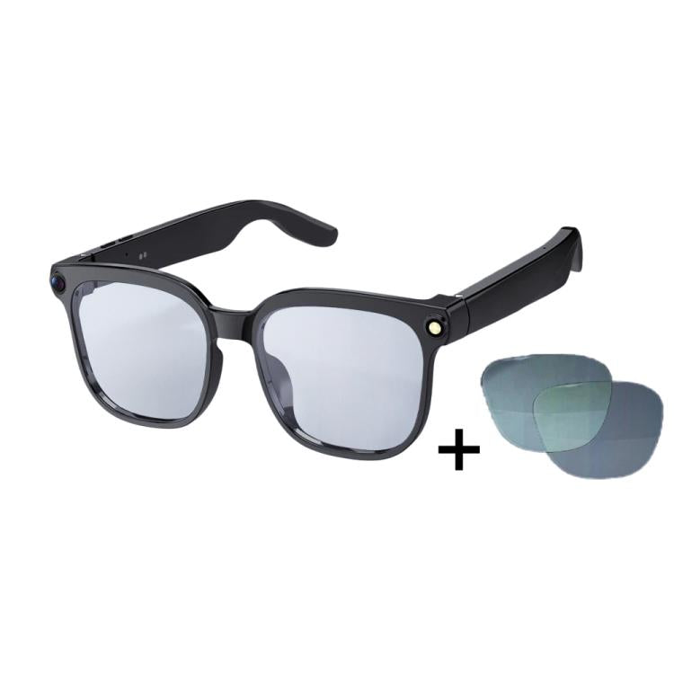 M02S Smart Glasses with 8MP HD Camera, 1080P Video, AI Voice Assistant, Recording, Translation Transparent+Photochromic
