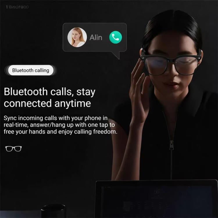 M02S Smart Glasses with 8MP HD Camera, 1080P Video, AI Voice Assistant, Recording, Translation Transparent+Photochromic