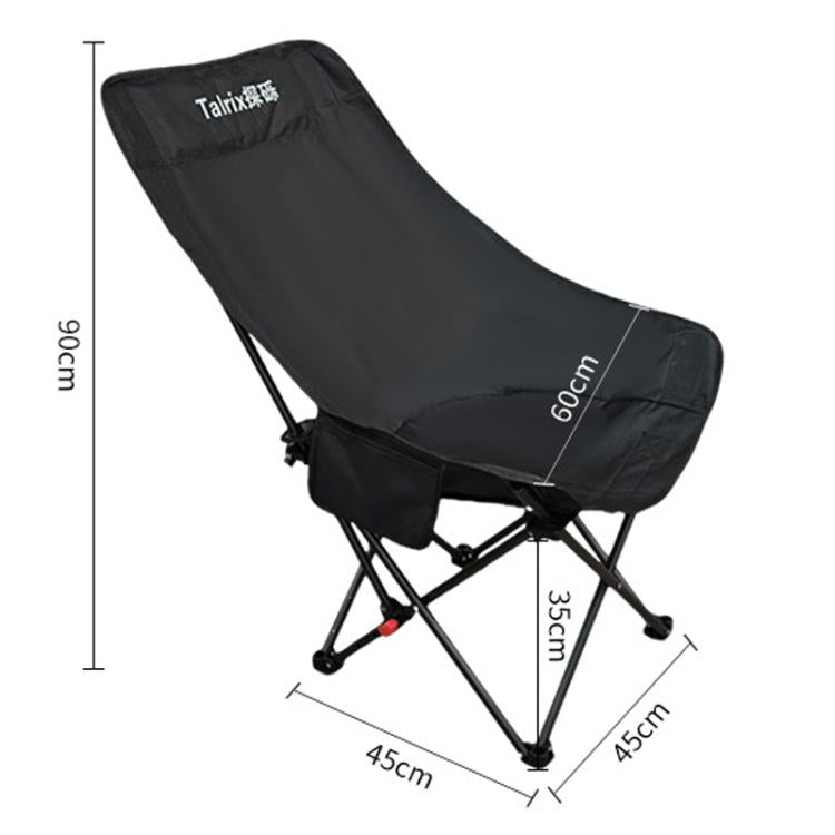 Talrix Outdoor Camping Moon Chair Portable Folding Beach Chair, Style: 3-Level Adjustable Black