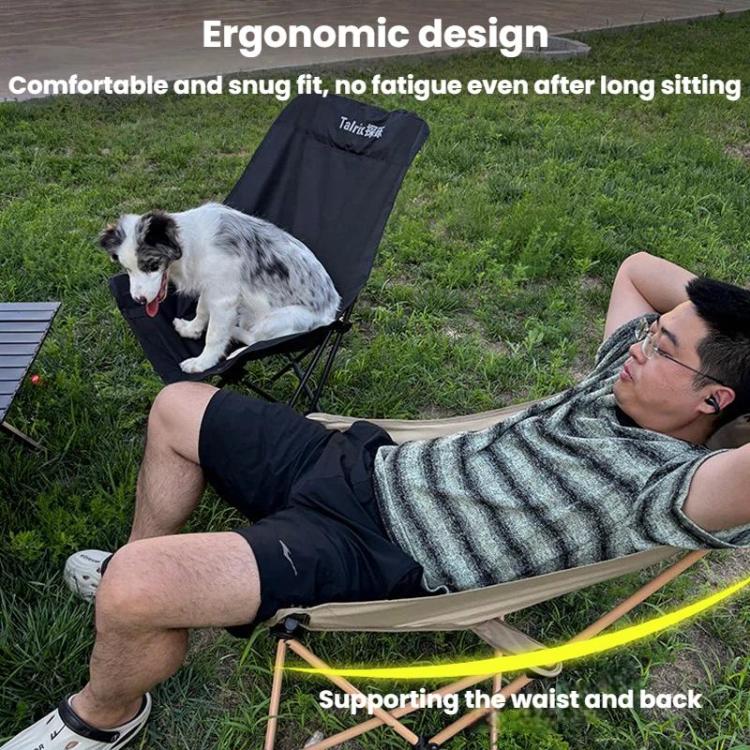 Talrix Outdoor Camping Moon Chair Portable Folding Beach Chair, Style: 3-Level Adjustable Gold