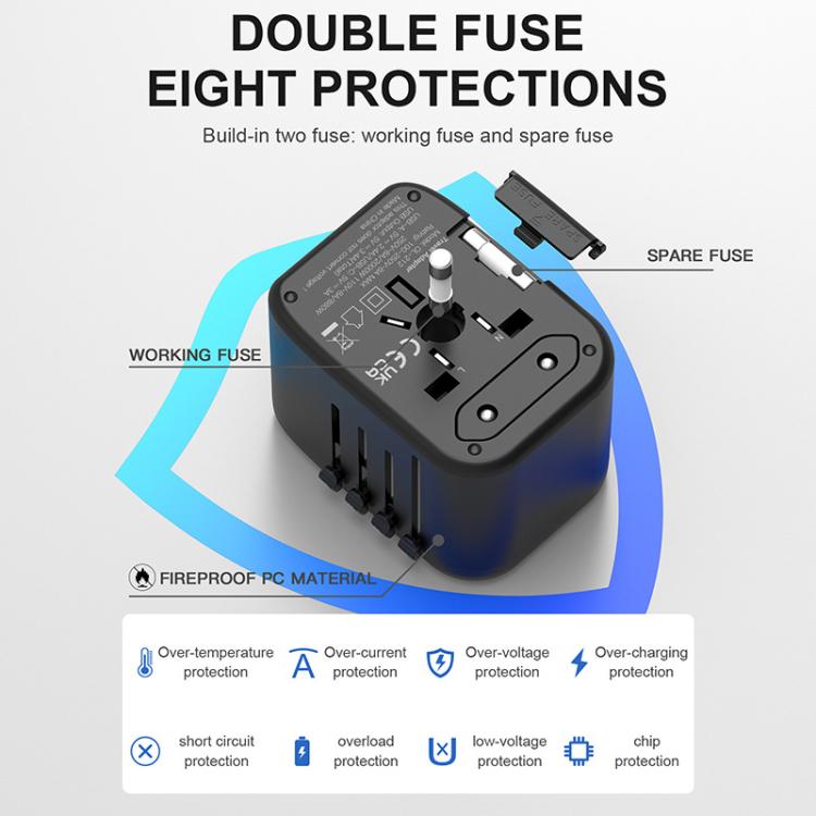 PD20W Multi-Function Travel Charger GaN 2 USB + 2 Type-C Universal Fast Charging - Black