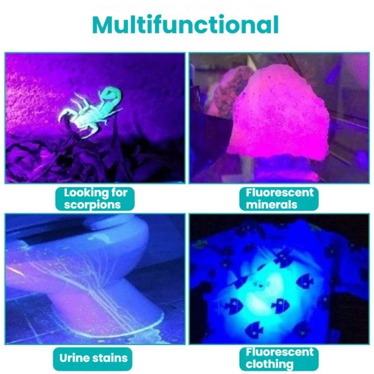 100 LED Aluminum Alloy Banknote Detector UV Flashlight - Silver