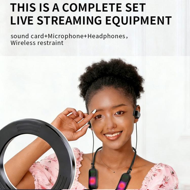 G10T Live Broadcast All-In-One Headset With Sound Card Wireless Neck-Worn Microphone