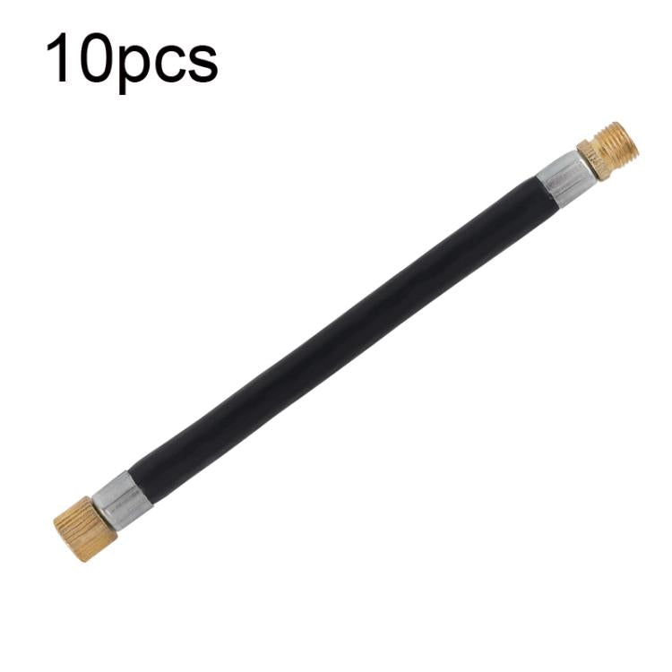 10pcs US Mouth Bicycle Pump Extension Rubber Hose, Color: Black 12cm