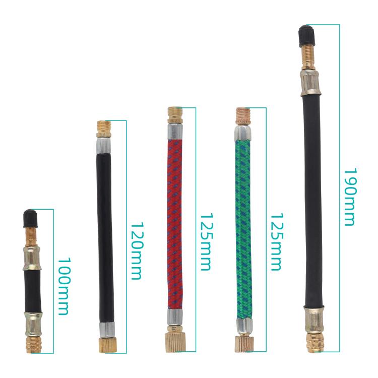 10pcs US Mouth Bicycle Pump Extension Rubber Hose, Color: Red 12.5cm