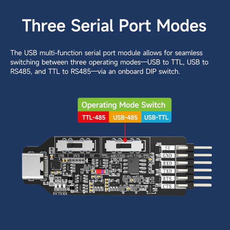 YAHBOOM USB Multi-Protocol Serial Converter Module For STM32, ESP32, RPi, Spec: Module