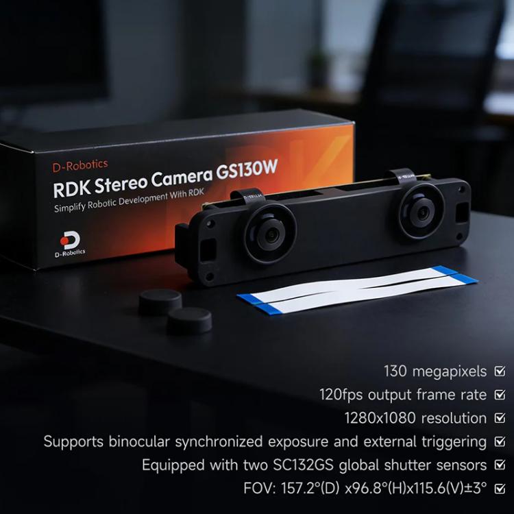 YAHBOOM D-Robotics RDK GS130W Stereo Camera For RDK X5/S100 P Dual 1.3MP Color Sensors