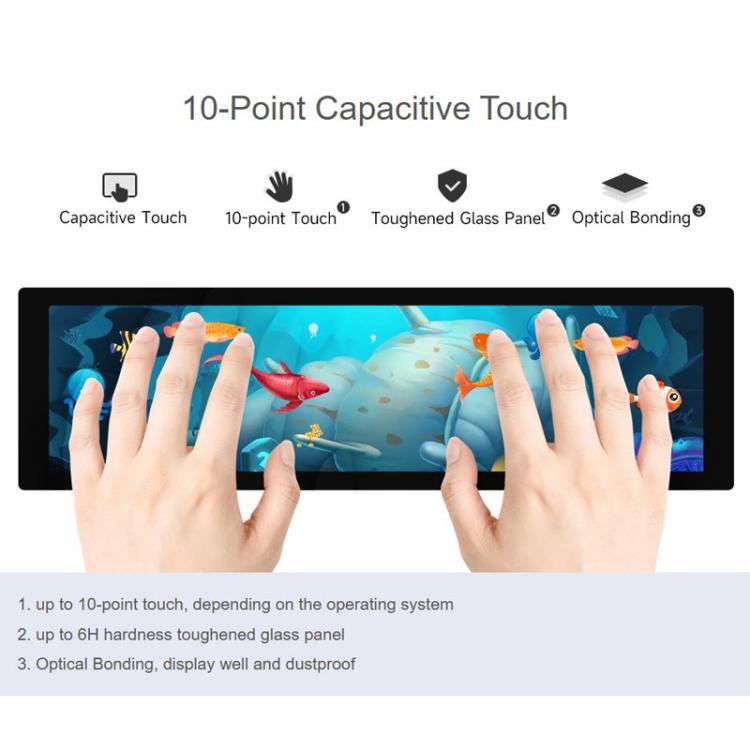 Waveshare 33641 8.8 Inch DSI Capacitive Touch Display, IPS Panel, 10-Point Touch, Supports Backlight Adjustment Via Software