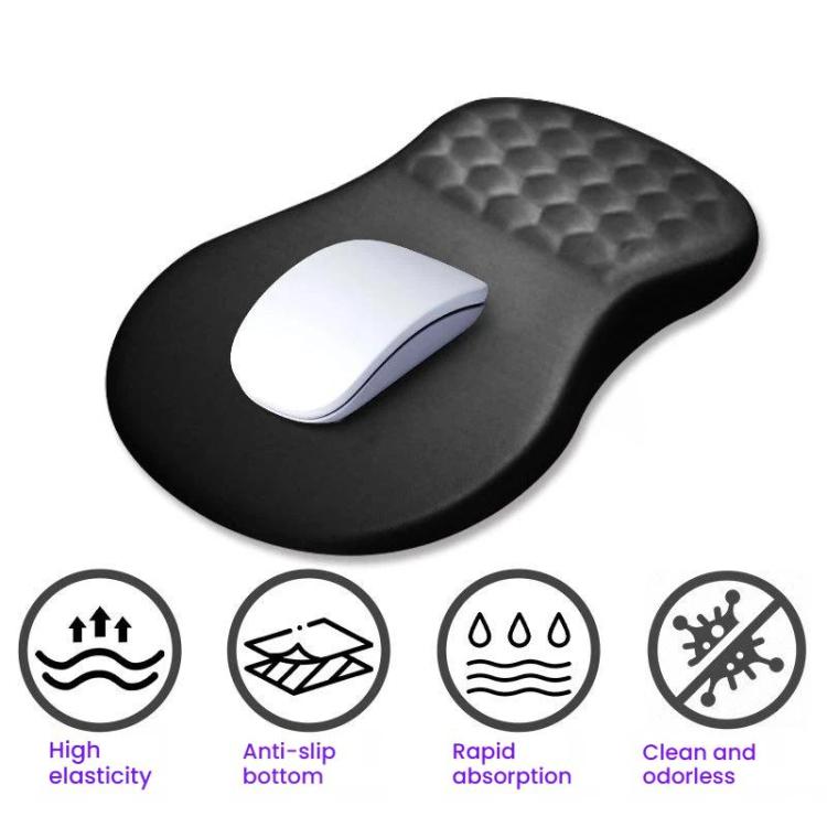 Ergonomic Silicone Mouse Pad with Wrist Rest for Gaming and Office Use - Black